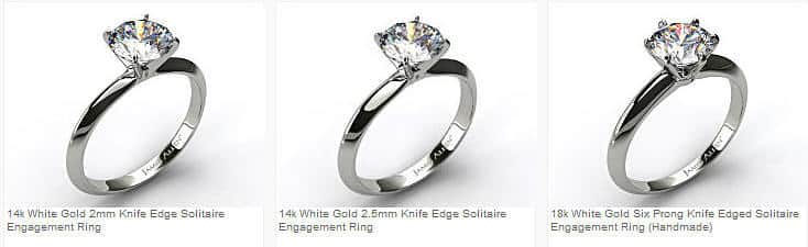 Knife Edge Solitaire Engagement Rings from James Allen.