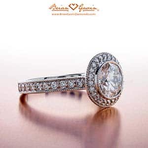 Buying an engagement ring, Brian Gavin milgrain halo setting review