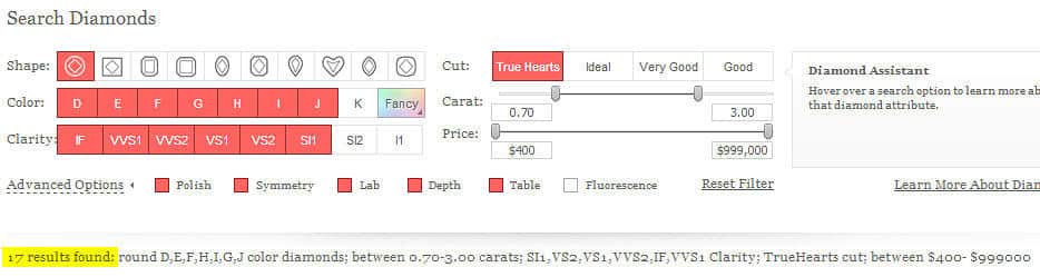 How to buy a true hearts diamond online from James Allen