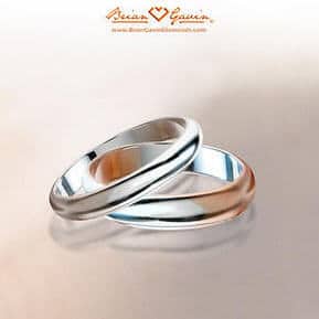 Traditional half round style wedding bands from Brian Gavin