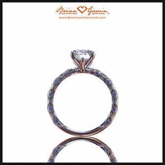 Brian Gavin Lace Solitaire engagement ring with sapphire accents