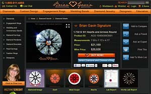 Diamond details page for Brian Gavin Signature diamond, AGS 104066186018