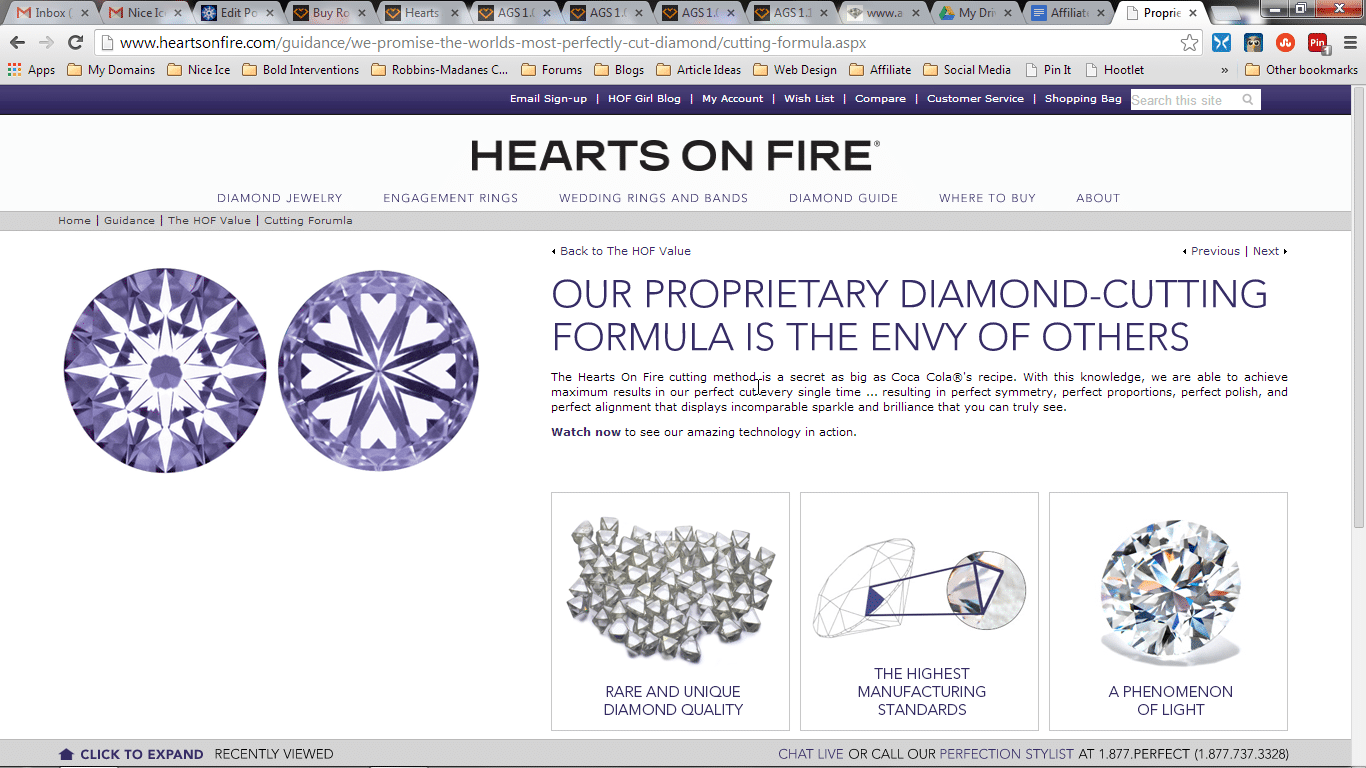 Hearts on fire hot sale diamond cut