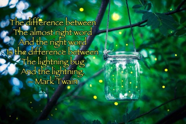 Firefly's in a jar, Mark Twain Quote Fireflys in a Jar