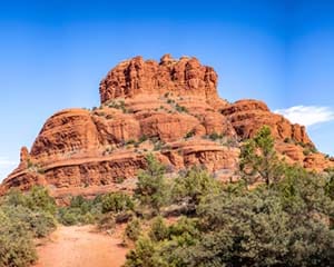 Courthouse Butte red sandstone sedimentary rock formation in Sedona, Arizona Courthouse Butte Arizona