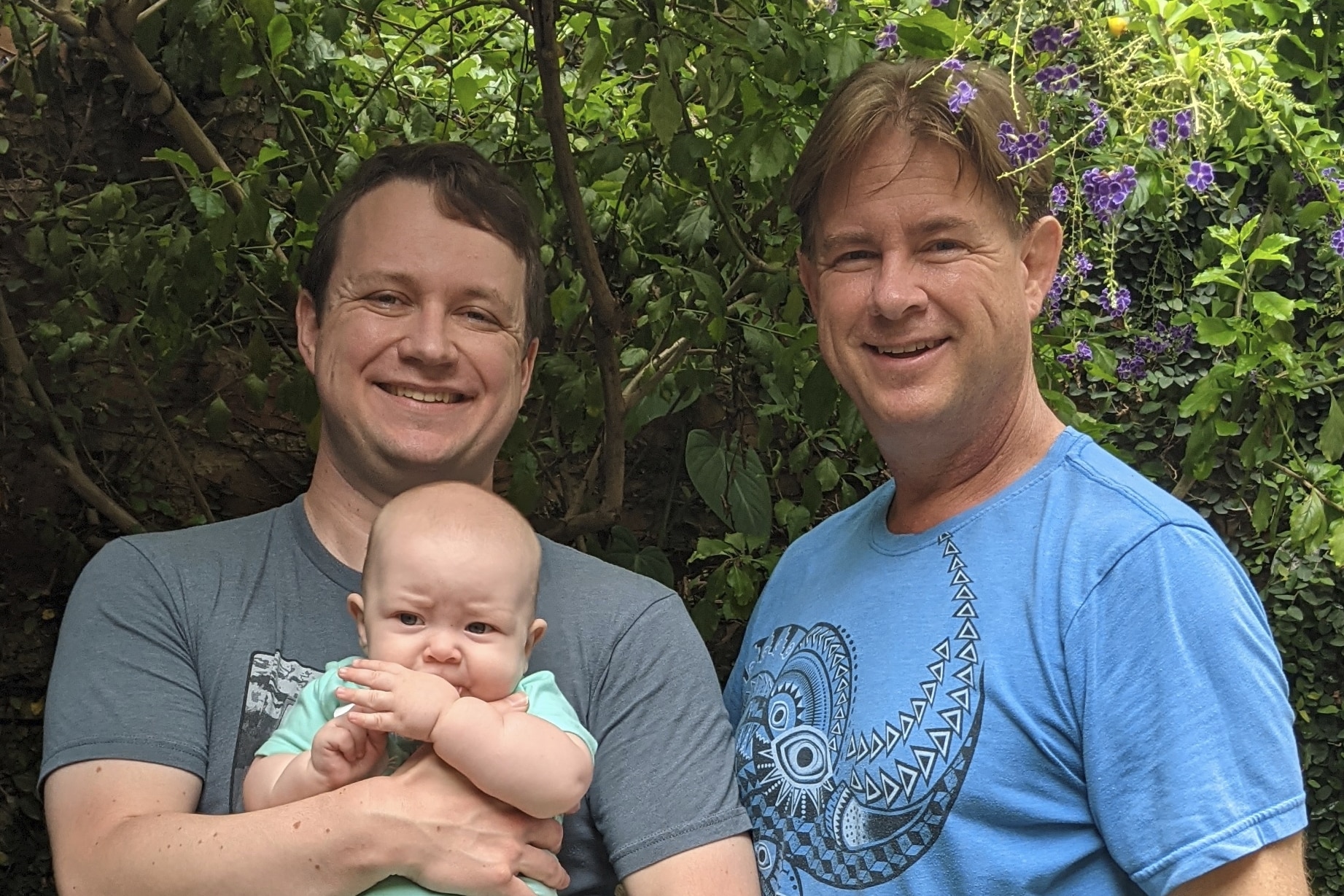 Three generations (Todd, Corey, and grandson) together in Mexico.